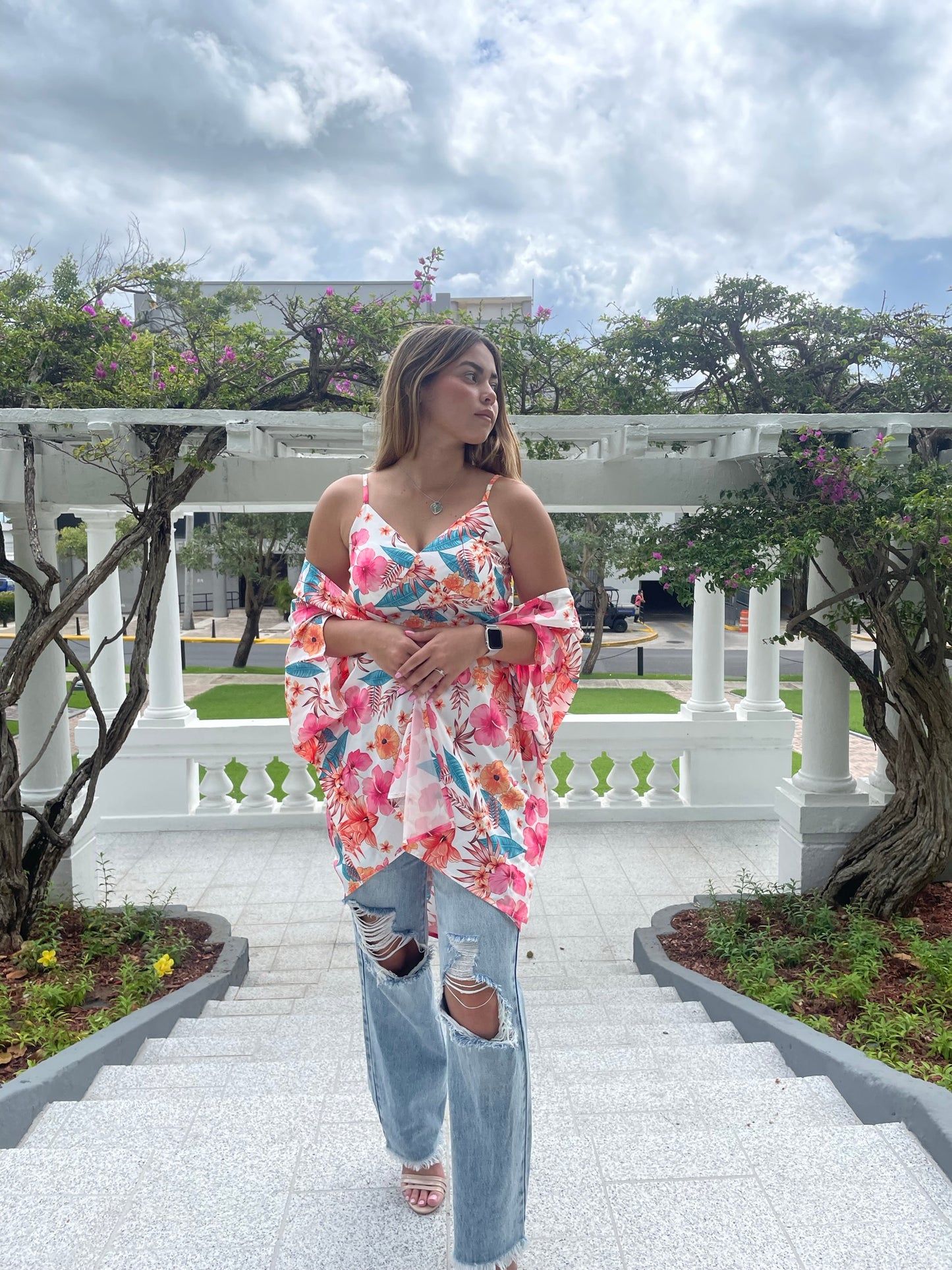 Tropical crop top & Cover up